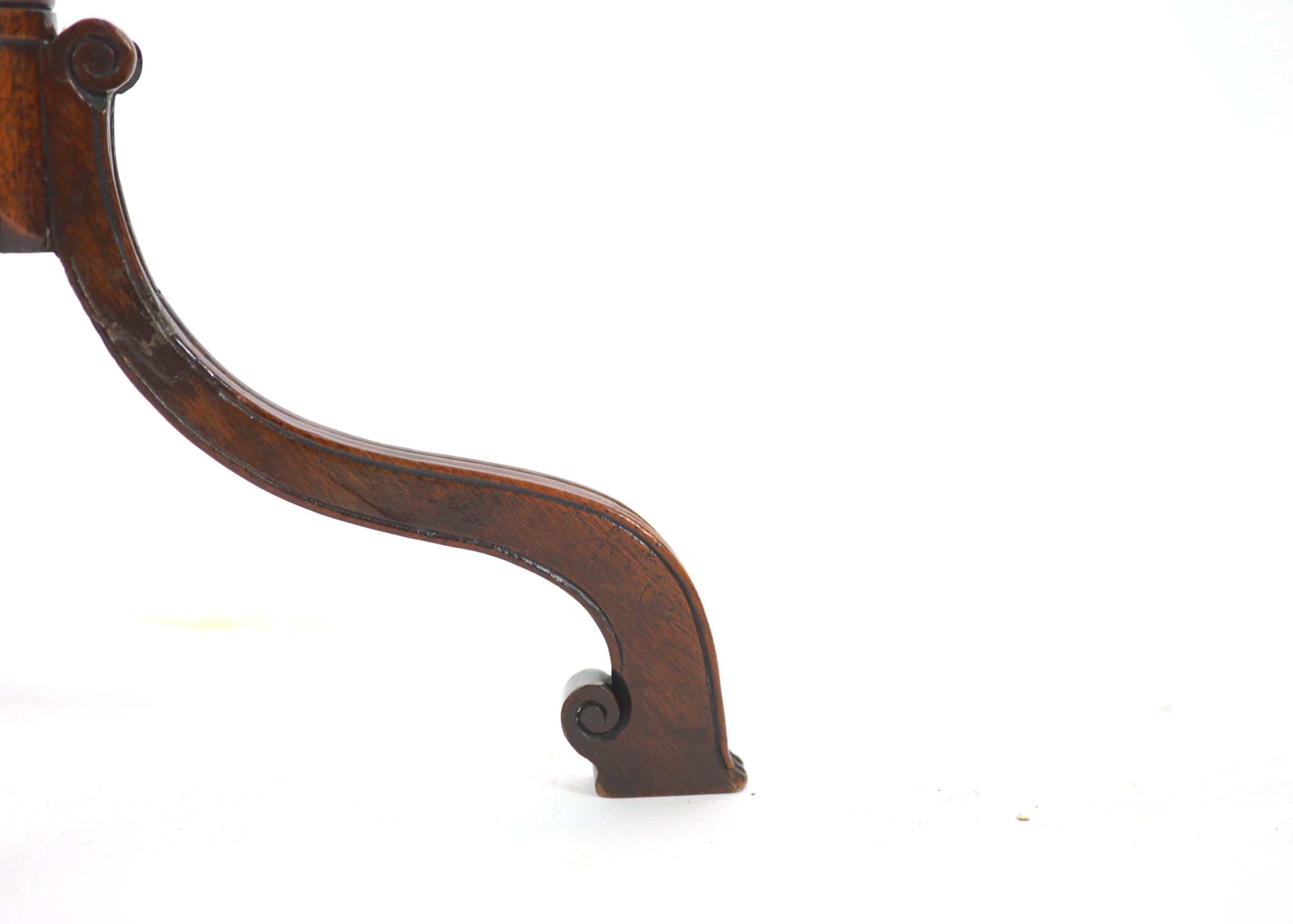A George III mahogany wine table, W.42cm H.67cm
